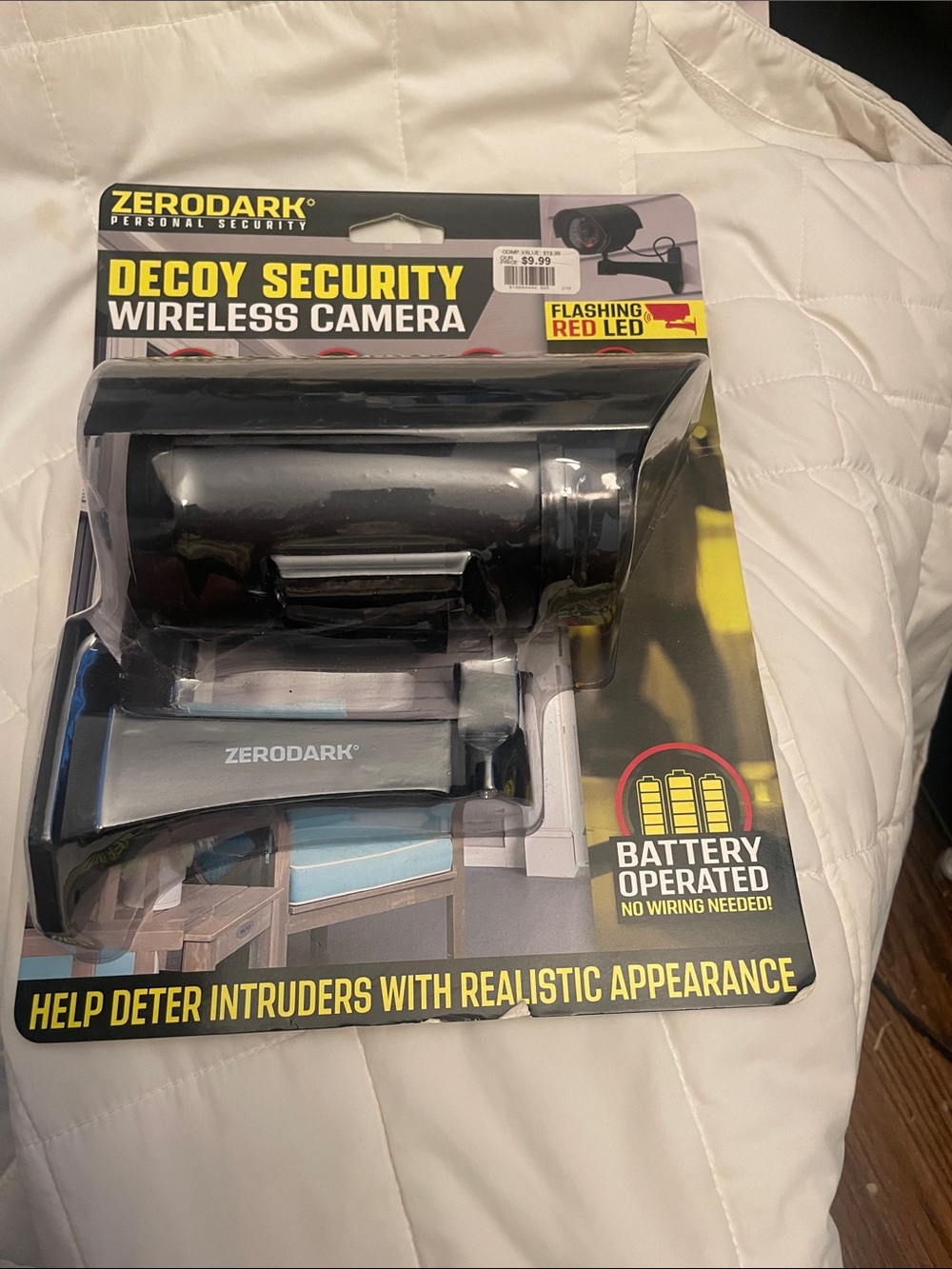 Black Decoy Security Wireless Camera with Flashing Red LED